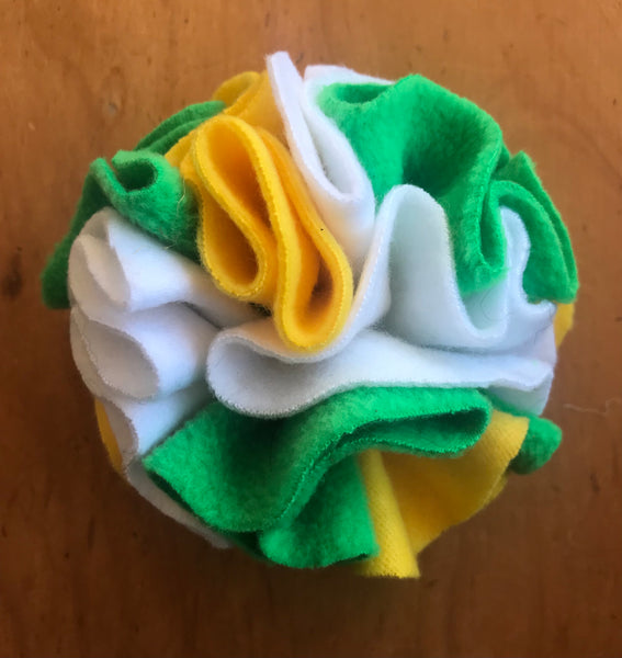 Snuffle ball - yellow/white/green