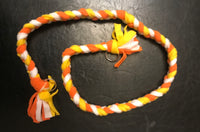 Candy Corn plaited fleece rope - yellow/orange/white