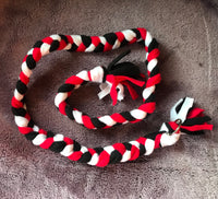 Goth plaited fleece rope - black/white/red