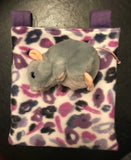 Snuggle Sack small with tabs - purple leopard