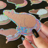 Rat stickers 3” glitter