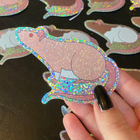 Rat stickers 3” glitter