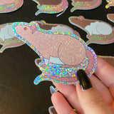 Rat stickers 3” glitter