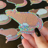 Rat stickers 3” glitter