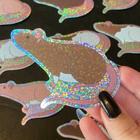 Rat stickers 3” glitter