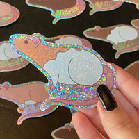 Rat stickers 3” glitter