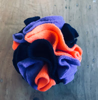 Snuffle ball - orange, purple and black