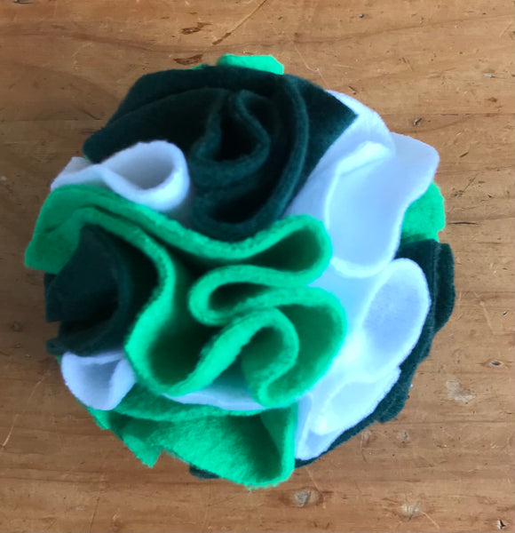 Snuffle ball - dark green/green/white