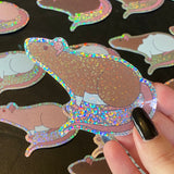 Rat stickers 3” glitter