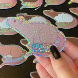 Rat stickers 3” glitter