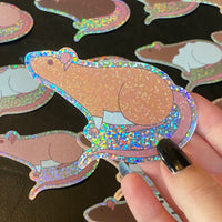 Rat stickers 3” glitter