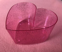 Dish - Valentines plastic glittery pink dish