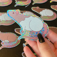 Rat stickers 3” glitter