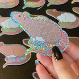 Rat stickers 3” glitter