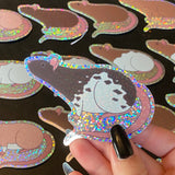 Rat stickers 3” glitter