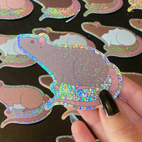 Rat stickers 3” glitter