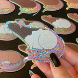 Rat stickers 3” glitter