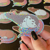 Rat stickers 3” glitter