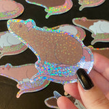 Rat stickers 3” glitter