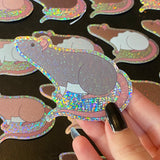 Rat stickers 3” glitter