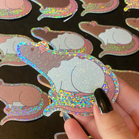 Rat stickers 3” glitter