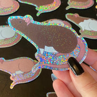 Rat stickers 3” glitter